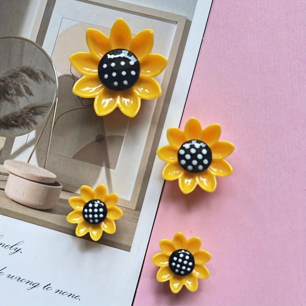 8 шт. Милый магнит в виде подсолнуха Подходит для украшения кухни Украшения дома Украшения офиса