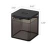 Yamazaki Tower Square Storage Container with Spoon and Valve, Black, Approx. W9.2 x D9.2 x H10.2cm, for Seasonings and Tea Leaves, Anti-oxidation, 546