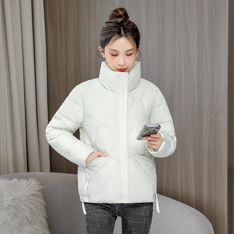 Winter Coat Women's Casual Solid Color Lightness and Thinness Short Section Cotton-padded Jacket