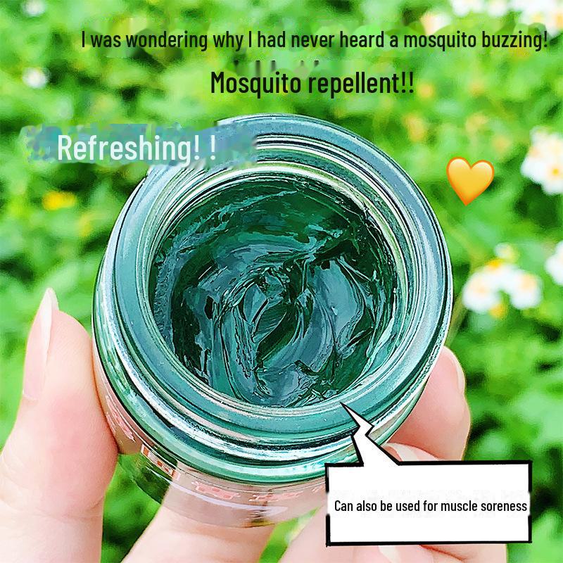 Универсальный тайский зеленый травяной крем: Освежающее средство от комаров для всех возрастов и сезонов, идеально подходит для использования в помещении и на открытом воздухе.