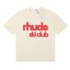 24SS cross-border European and American tide brand RHUDE micro-label letter skull print short-sleeved t-shirt men's and women's American high street