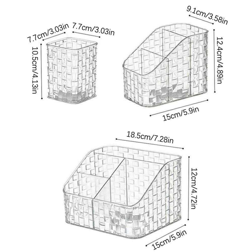 Bow Deco Makeup Brush Holder Acrylic Pencil Holder Eye Shadow Storage Box for Vanity Countertop
