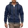 Men's Hoodie Jackets With Pockets Long Sleeve Zipper Drawstring Hooded Sweatshirt Comfort Cotton Coat
