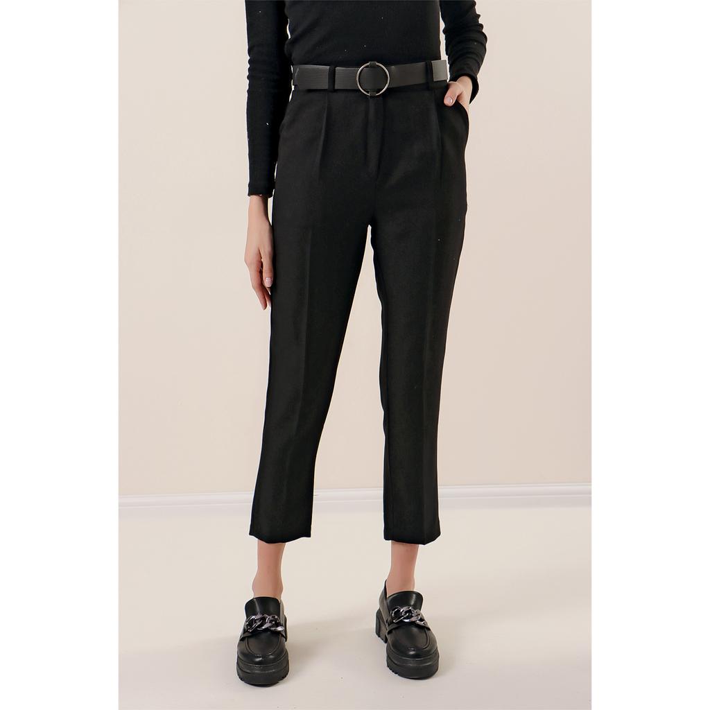 Брюки с эффектом шерсти с эластичным поясом