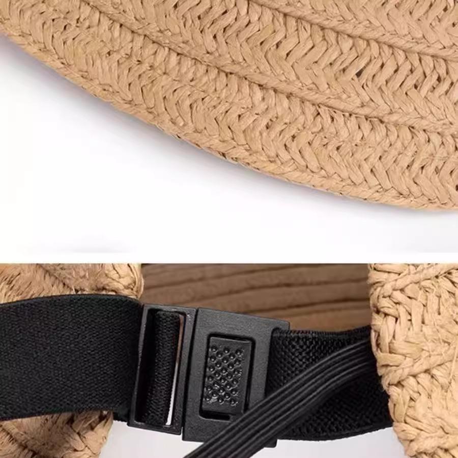 Большой козырек солнцезащитная шляпа с пустым верхом детская пляжная морская защита лица на все лицо от солнца отпуск складная соломенная шляпа