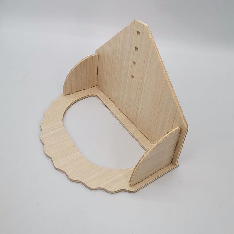 Solid Wood Silent Running Wheel for Hamsters and Hedgehogs - Golden Hamster Toys, Wooden Roller