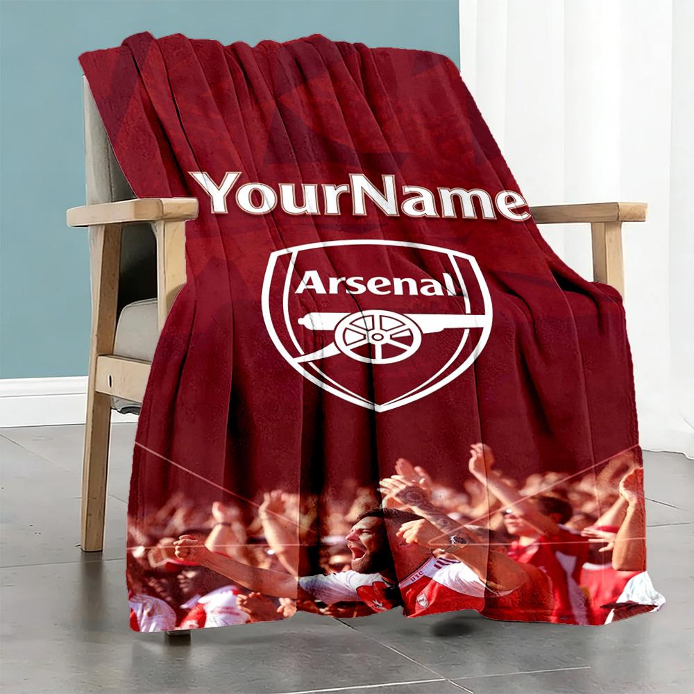 Arsenal Customize Text Blanket Gift Customizable Blanket Warmthful Decor for Nap Picnics Office Sofa Four Seasons Multipurpose