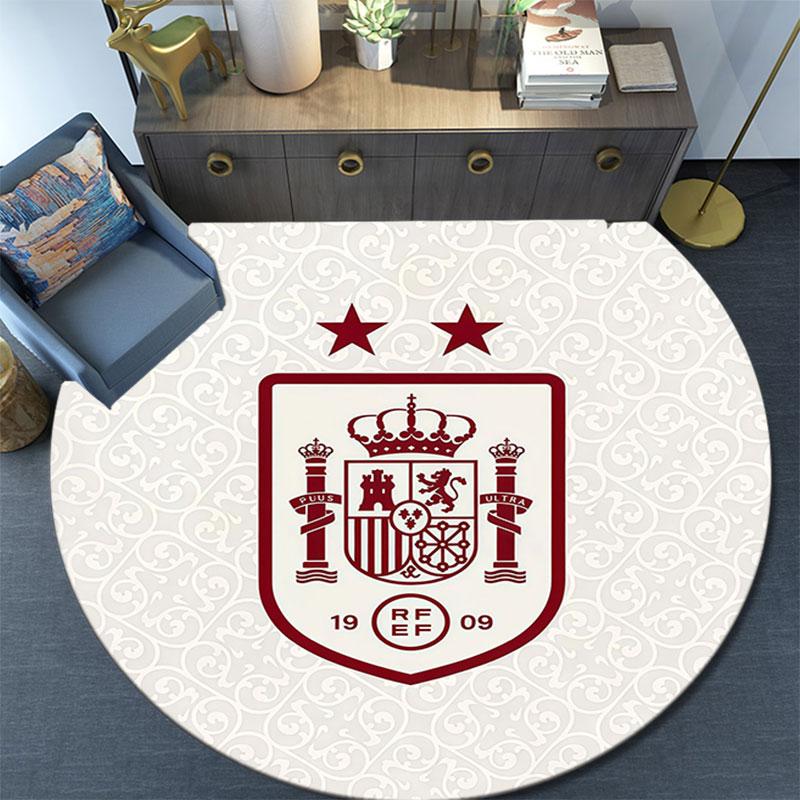 Spain National Football Team pattern round rug,Carpet Rug for Living Room Bedroom Playroom ,Non-slip Floor Mat,Holiday Gifts and Birthday Gifts.