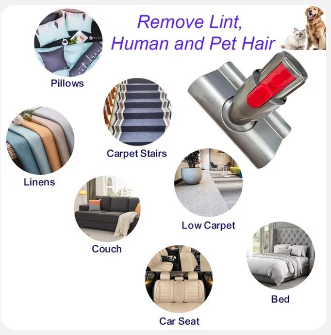 2024 Для пылесосов Dyson Cordless V7 V8 V10 V11 V15 - Мини-моторизованная насадка-щетка - Насадка для пылесоса для удаления шерсти домашних животных