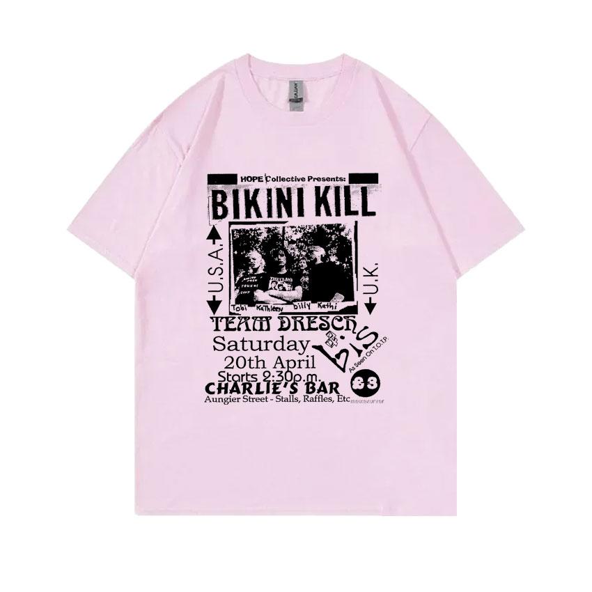 Панк-рок группа Bikini Kill Футболка с графическим принтом Унисекс Женская Винтажная Свободная Футболка с коротким рукавом Унисекс Повседневная хлопковая футболка
