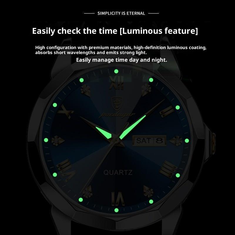 Топ Новые Мужские Часы Водонепроницаемые Супер Люминесцентные Роскошные Модные Кварцевые Часы