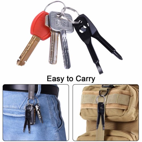 Wisdompro Screwdriver Keychain, Phillips and Flathead EDC Multi-Tool, Mini Size, Portable, Set of 2 Screwdrivers, Black