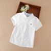 Boys Summer Shirt 2024 New Kids Cotton Clothes School Uniform Children Turn-down Collar Short Sleeve Clothing 5-12 Years