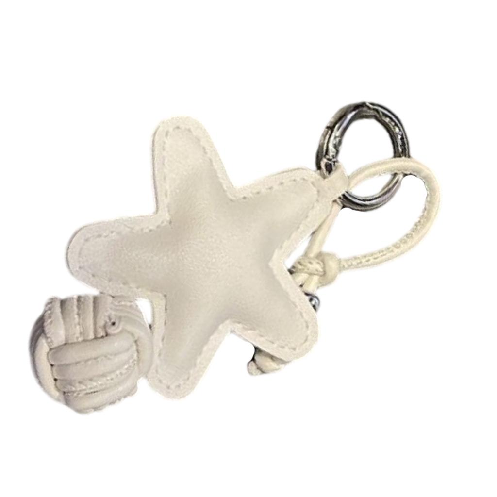 Handcraft Pentagram Keychain Accessory Hanging Pendant Stylish Faux Leather Designing Keyring for Bags and Keys