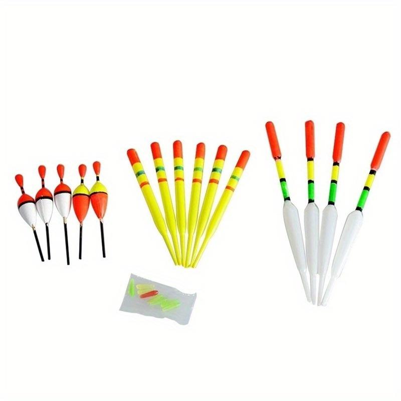 15 вертикальных поплавков для рыбалки разных размеров для ловли рыбы на большинстве прибрежных озер с прикрепленными резиновыми приманками