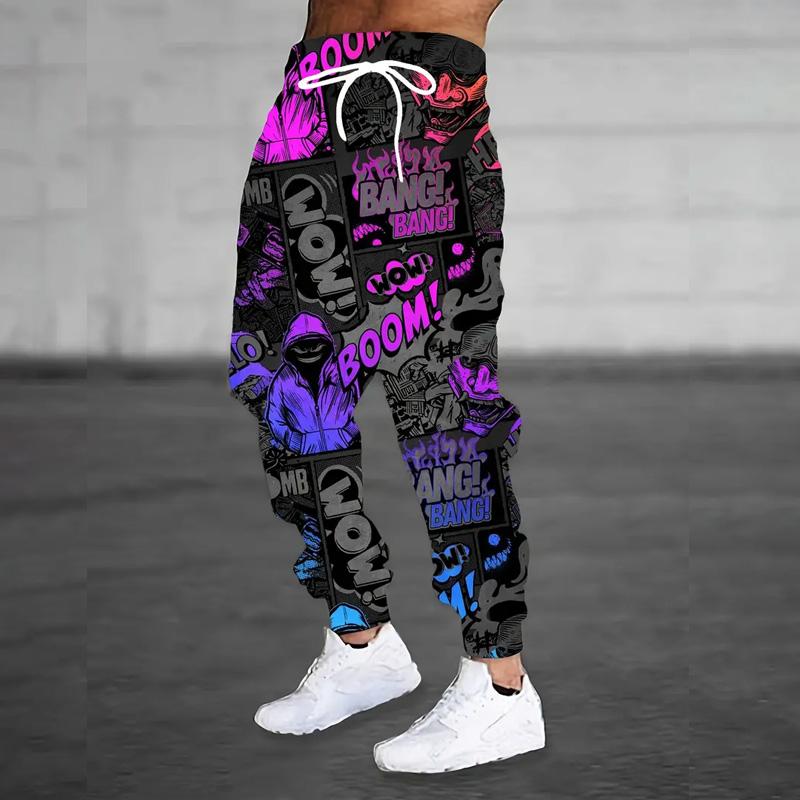 Весна Осень Мужские 3D Цифровой Принт Jogger Спортивные Штаны Мужские Повседневные Беговые Брюки Молодежные Мужские Спортивные Брюки Хип-Хоп