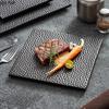 Black Ceramic Steak Plate Creative Honeycomb Texture Flat Plate Sushi Plate Dessert Dish Service Plates Specialty Tableware