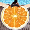 Watermelon Orange Microfiber Round Beach Towel Fruit Thick Shower Bath Towels Summer Swimming Circle Mat Towel With Tassels 550g