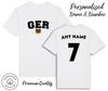 Germany GER T-Shirt 2024 Personalised Name and No Adult Kids Baby, Football Euro