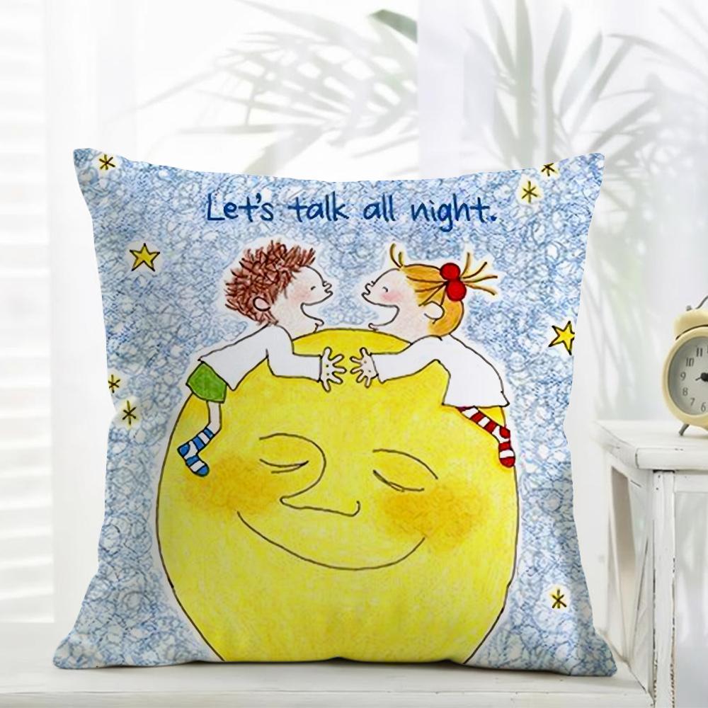 CCoco and Wondrous Gang Cushion Cover Daily Washable Linen Pillowcase Soft for Sofa Bed Home Room Decor