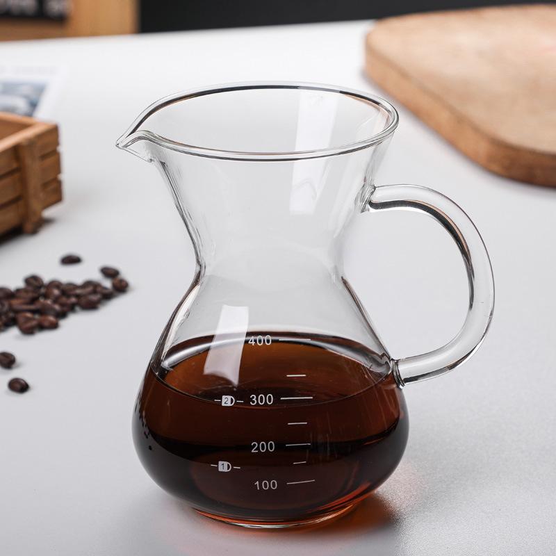 Кофейник ручной заварки, полукруглый пузатый чайник для совместного использования, утолщенное термостойкое стекло с мерной кофейной капельницей