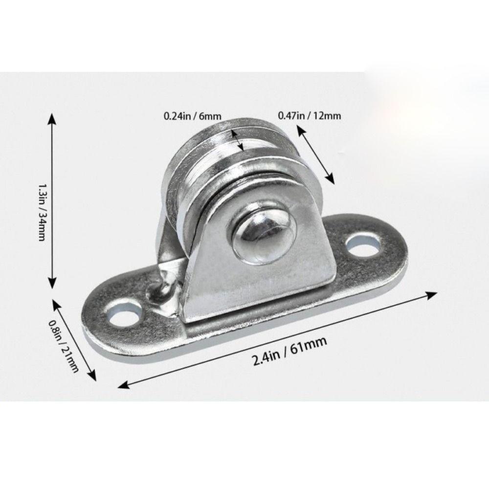 2Pcs Metal Heavy Duty Fixed Pulley Stainless Steel Loading Lifting Wheel Tool Durable Pulley
