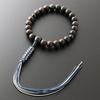 Kyoto Buddhist Altar Hayashi Buddhist Prayer Beads for Men, Pure Silk with Braided Tassels, Striped Ebony, and Three-Heaven Blue Tiger's Eye Pattern