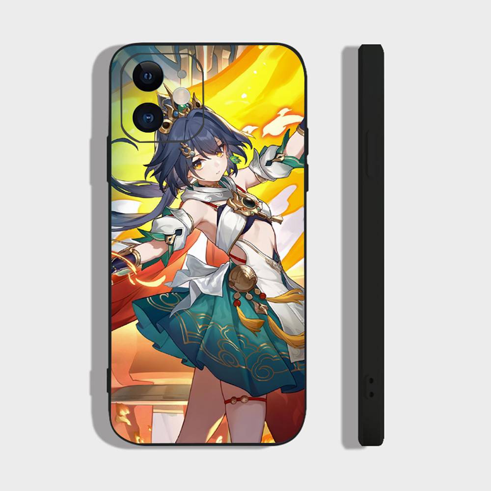 Yunli Анимированная игра Honkai Star Rail Чехол для телефона для iPhone 17 Air 16 15 14 13 Pro Max 11 12 Черный силиконовый чехол