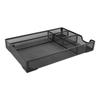 Metal Mesh Drawer Organizer Tray 5 Grids Multipurpose Stable Prevent Slip Metal Desk Organizer Storage Basket Black