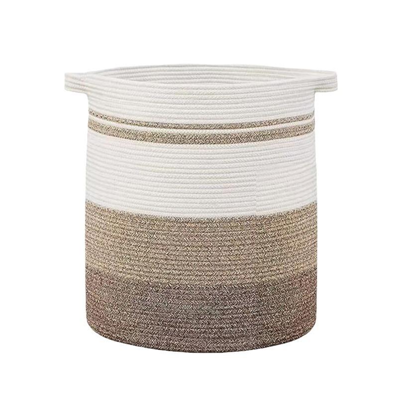 1pc Laundry Basket, Storage Basket with Handles, Decorative Basket for Living Room, Woven Storage Basket for Toy Box, Pillows, Blankets, Clothes