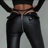 Женские брюки обтягивающие брюки из искусственной кожи на молнии узкие черные брюки из искусственной кожи с маленькими штанинами