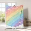 New thick and adorable rainbow bear fleece blanket for home bedroom dormitory office suitable for all occasions no shedding