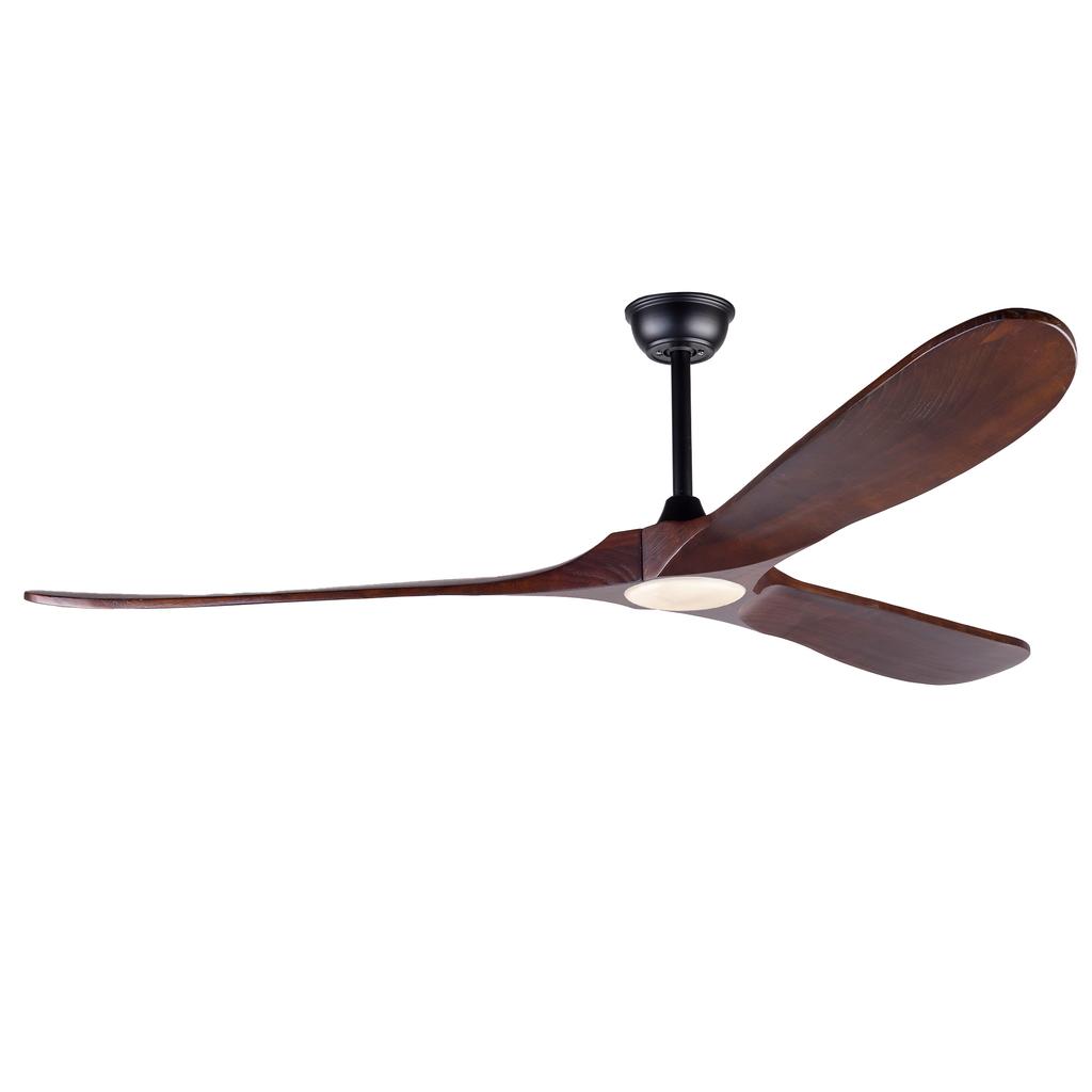 70-inch fan with lighting and remote control, 3 solid wood blades, 3CCT, dimmable, low-noise DC motor, 6 speed settings with memory timer functions