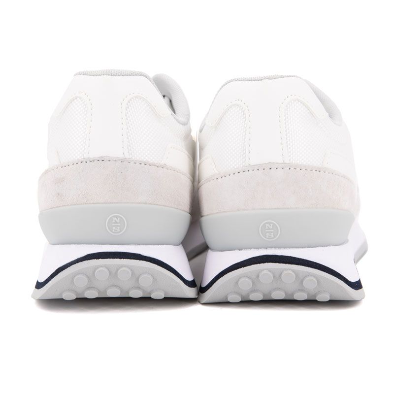 Мужские белые кроссовки NORTH SAILS с логотипом и синей окантовкой подошвы