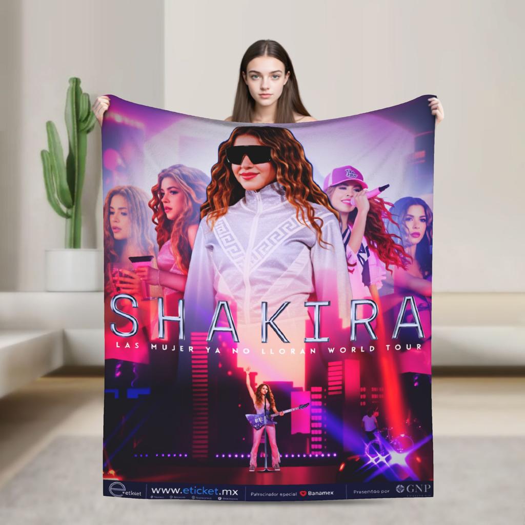 Shakira Blanket Singer Pop Soft Funny Plush Throw Blanket For Home Decor Travel Office Flannel Bedspread Bed Cover