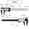 0-150mm Electronic Digital Caliper Carbon Fiber Dial Vernier Caliper Gauge Micrometer Measuring Tool Digital Ruler Tools