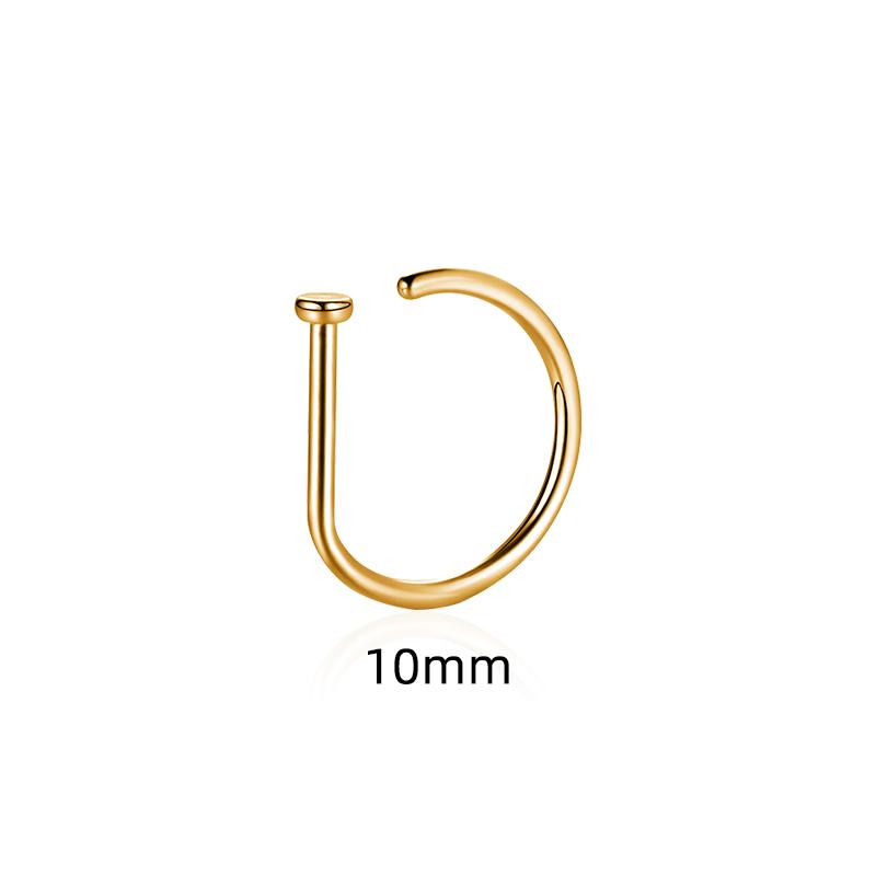 Nose Rings D Shape Hoop Stud Ear Cartilage Piercing Stainless Steel Nostril Jewelry For Women Body