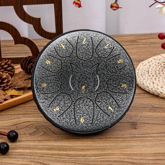 Steel Tongue Drum To Use 11 Compact Design Portable Easy Notes 6 Inches Rain