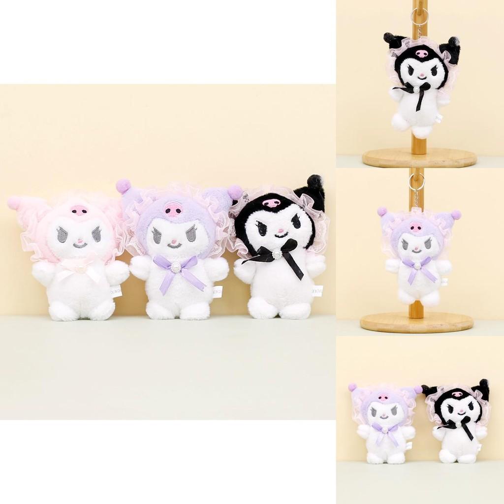 Милый брелок-плюшевая игрушка Sanrio Kuromi, очаровательная коротковорсовая мягкая кукла 12 см