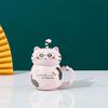 Cute 3D Cat Ceramic Mug with Lid Couple Coffee Milk Tea Water Cup Large Capacity Office Breakfast Cups Household Drinkware