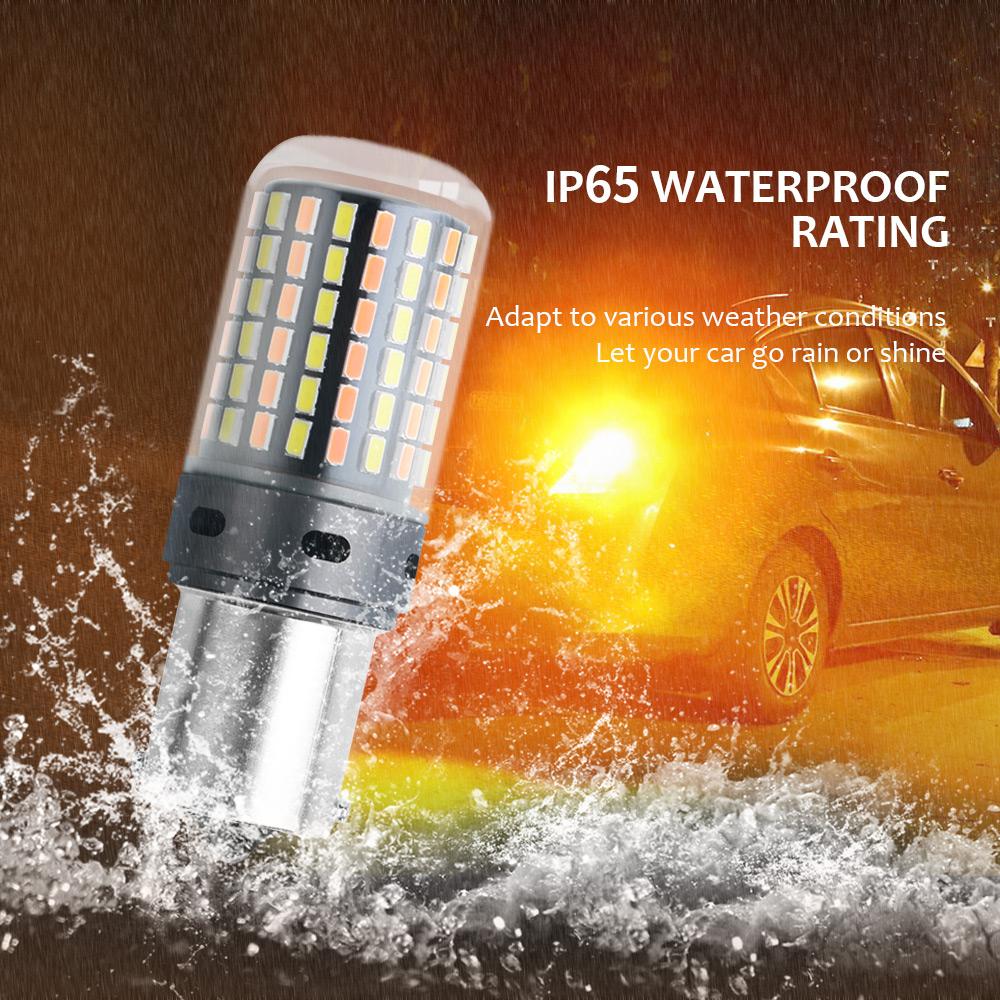 2X 1156 BA15S P21W 1156 BAU15S PY21W Led Canbus No Error 7440 W21W T20 3014 120SMD Car DRL Lamp Signal Light White Yellow 12V