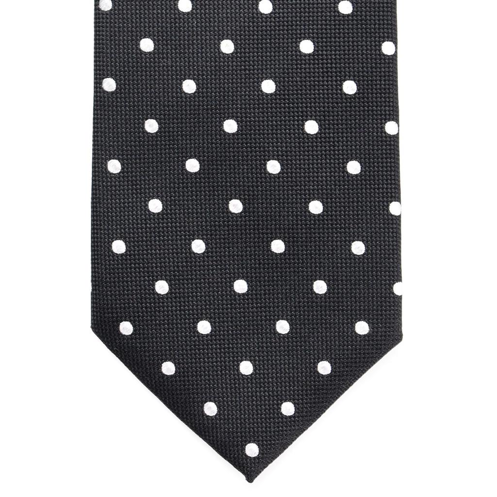 Галстук Michiko London Brand с узором в горошек, Япония, 100% шелк, (Черный, E)