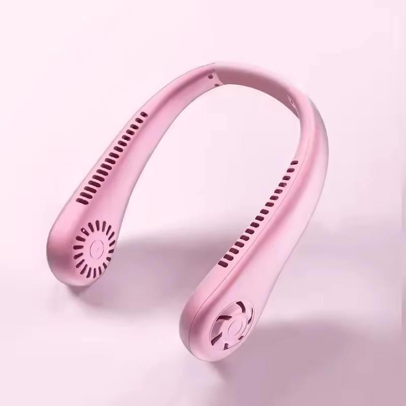 Mini Neck Cooling Fan Foldable Bladeless Leafless Hanging Design Portable USB Rechargeable Fan for Targeted Airflow Personal Use