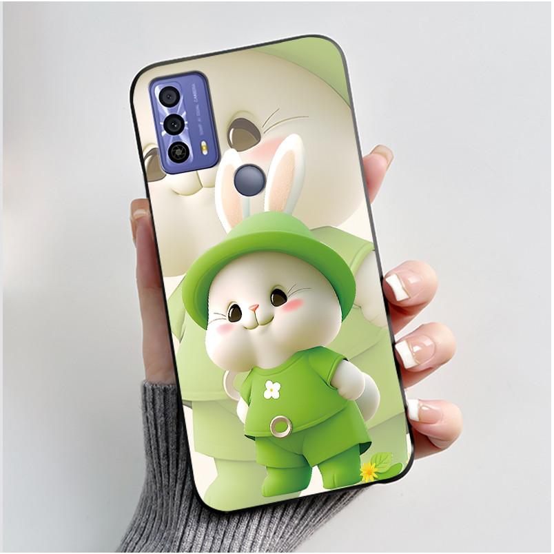 New Design Case For TCL 20B (6159K) Fashionable Black Love Pattern Shockproof Protective Cover Soft Silicone Black Case