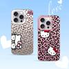 Чехол для телефона Hello Kitty с леопардовым принтом для iPhone 17 16 15 11 12 13 14 Pro Max 16 Plus 12 Mini 7 8 XR XS 15Pro MAX