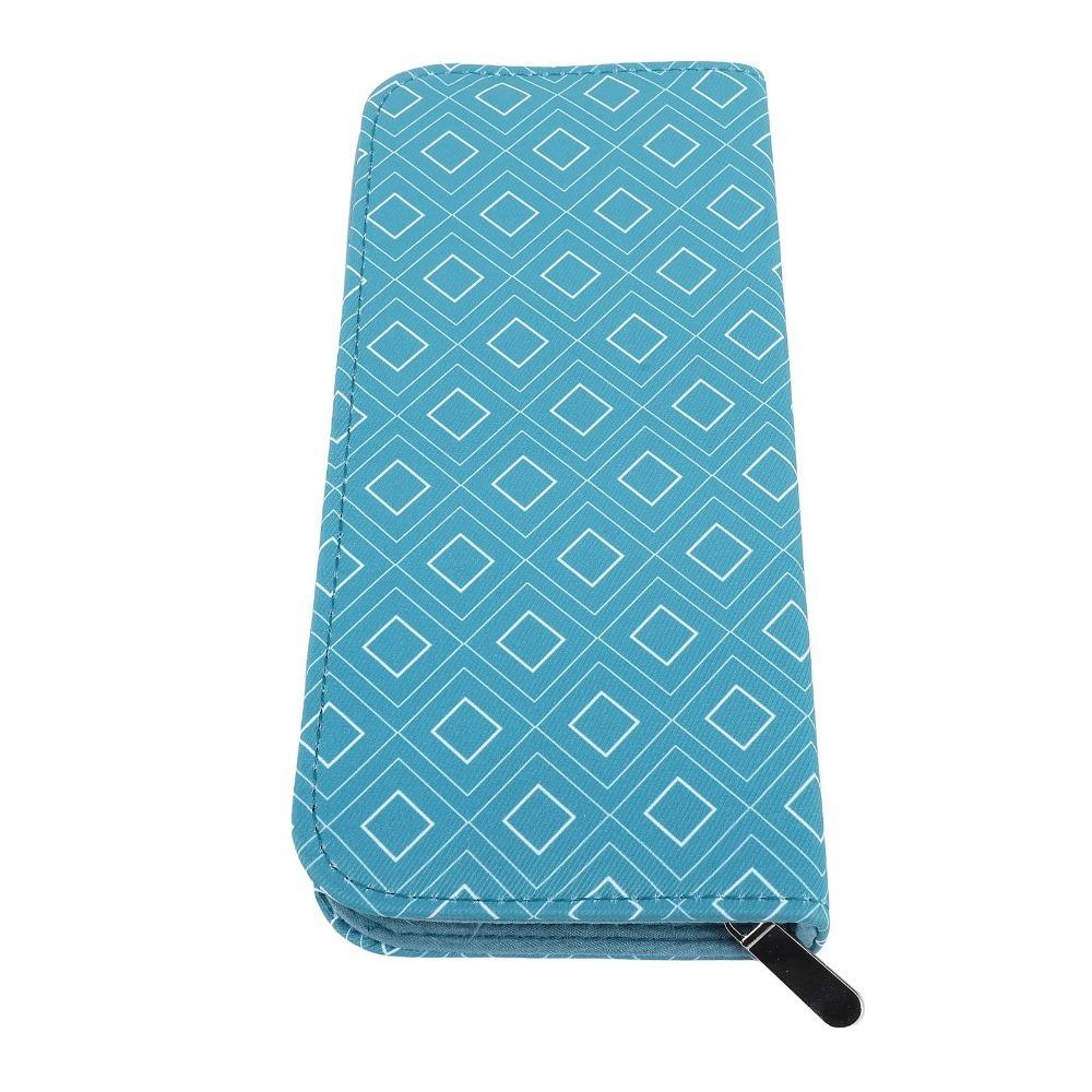 Rhombus Lattice Pattern Knitting Needle Case Oxford Fabric Storage Organizer Bag Airport Travel