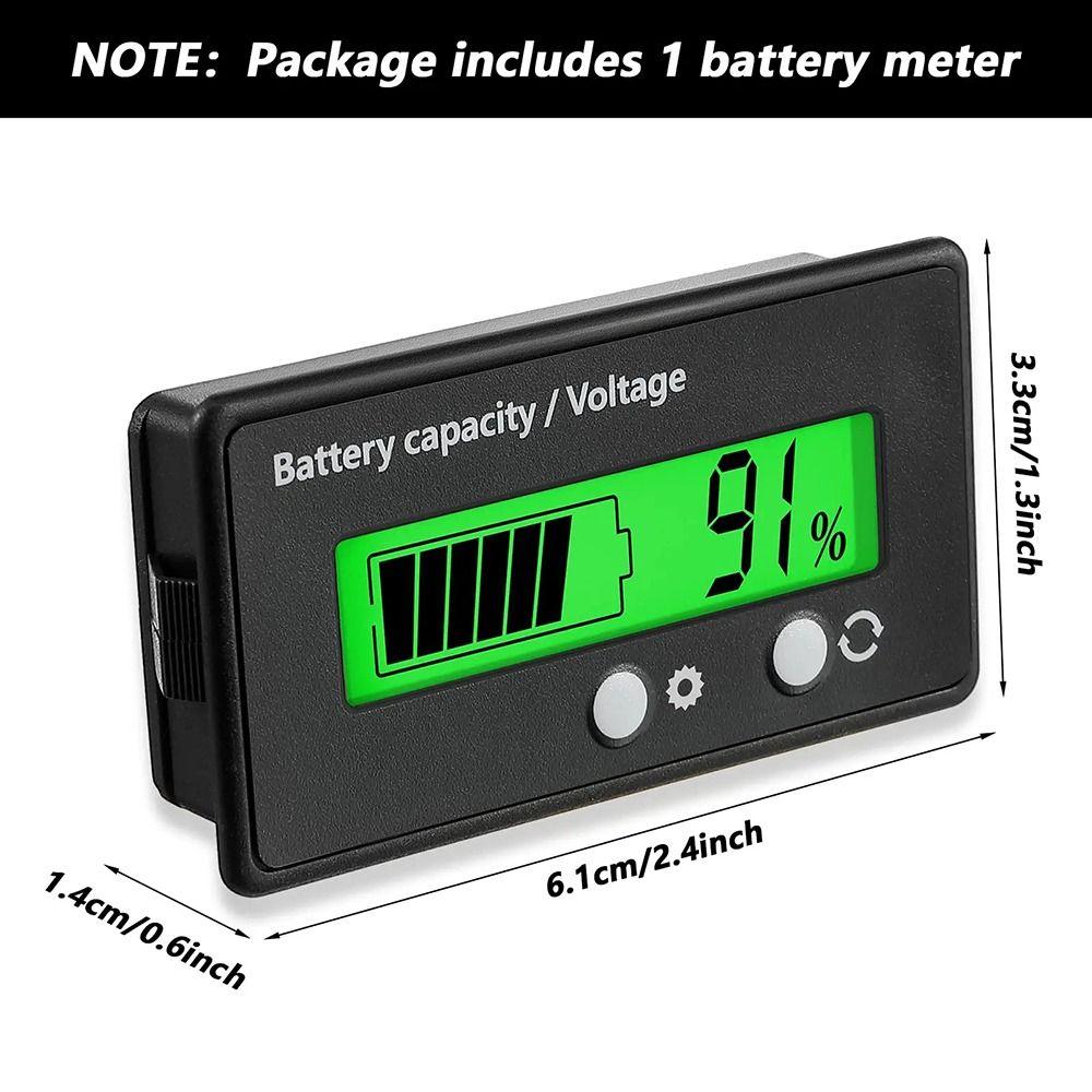 1Pcs DC 12V 24V 36V 48V 60V 72V Battery Gauge Front Setting and On/Off Button Voltage Meter
