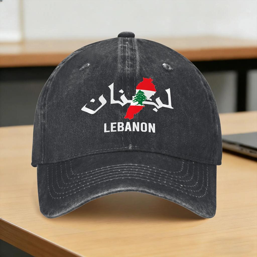 Lebanon Resist Fist Lebanese Flag Sun Baseball Cap Yk Cool FeUnisex Unisex Washed Hip Hop Hats Sunscreen DIY Hippie Baseball Caps