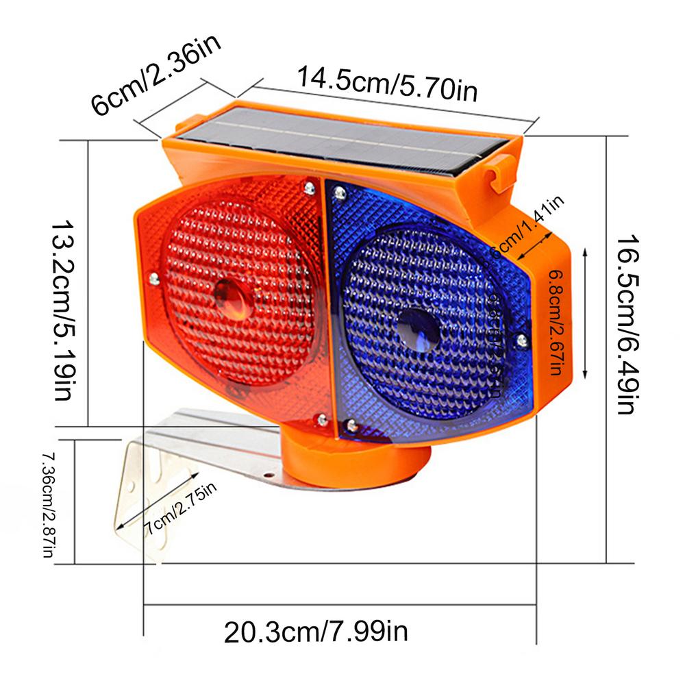 Автоматический проблесковый маячок на солнечной батарее, двухсторонний светодиодный стробоскоп, чувствительный предупреждающий свет для дорожного заграждения, принадлежности для транспортных средств