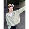 Womens Hooded Sweatshirt Coat Winter Loose Casual Versatile Long Sleeve Top Solid Color